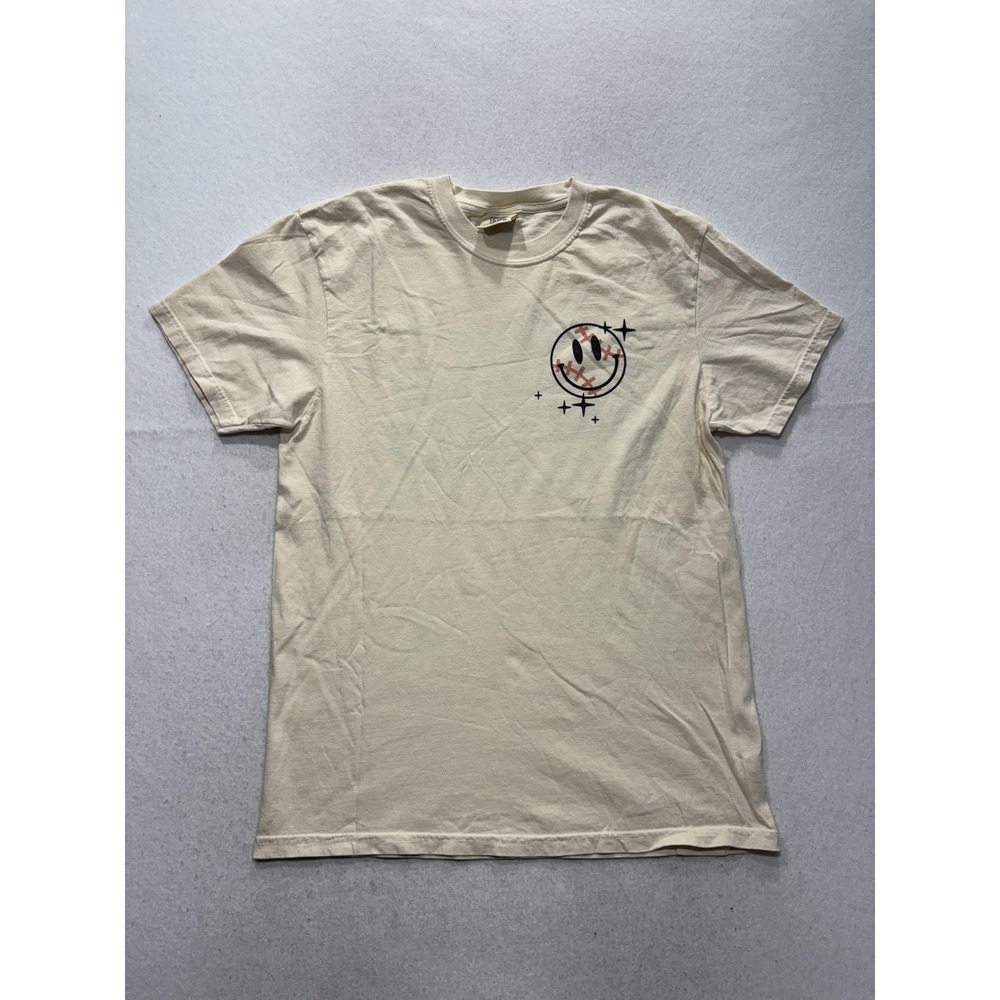 Comfort Colors Shirt Mens Medium Beige Busy Raising Ballers Baseball Graphic Tee